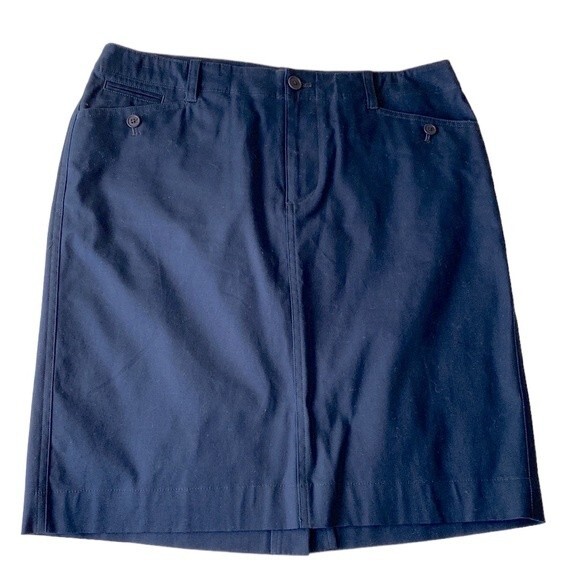 Lauren Ralph Lauren Navy Blue Pencil Skirt with Back Vent - Size 8 - Picture 2 of 7